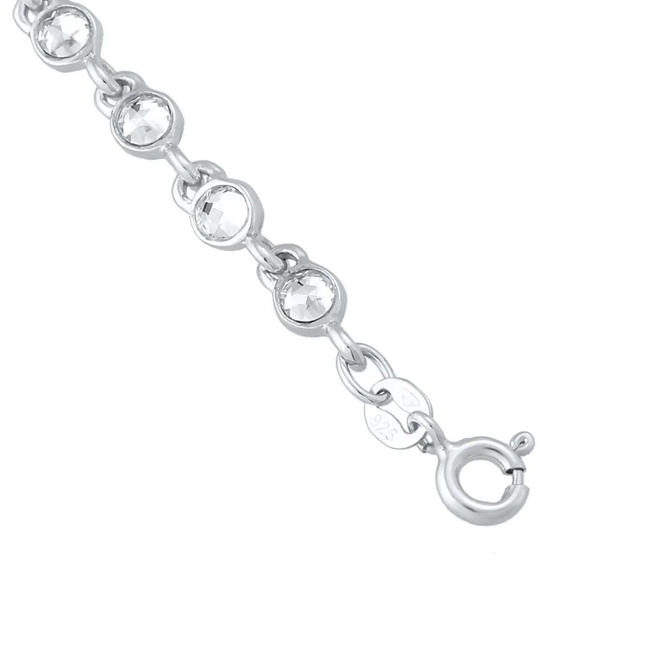 Elli "Tennisarmband Klassisch | Kristalle (Weiß)< Armbänder|Silber