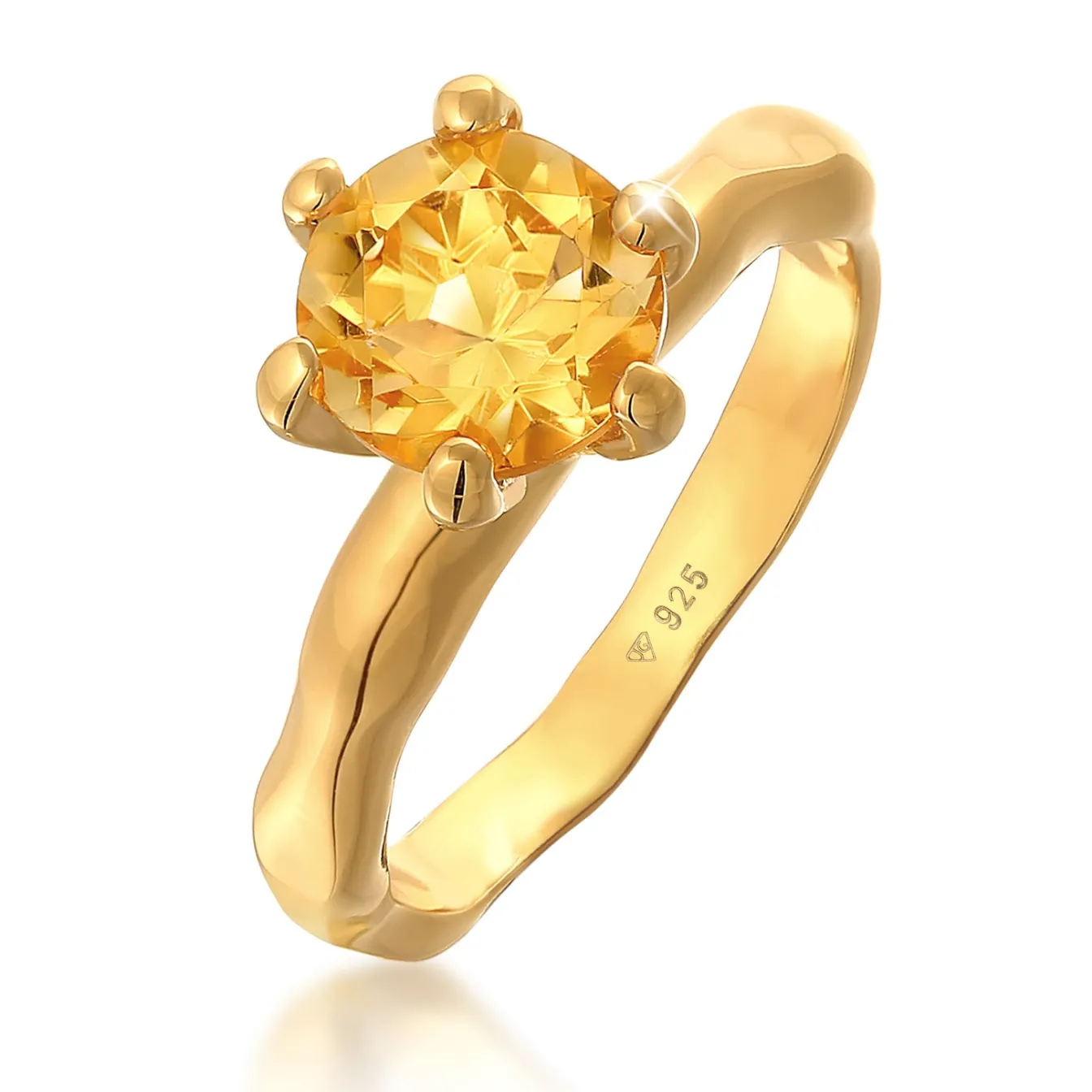Elli "Verlobungsring | Citrin (Gelb)< Ringe|Vergoldet