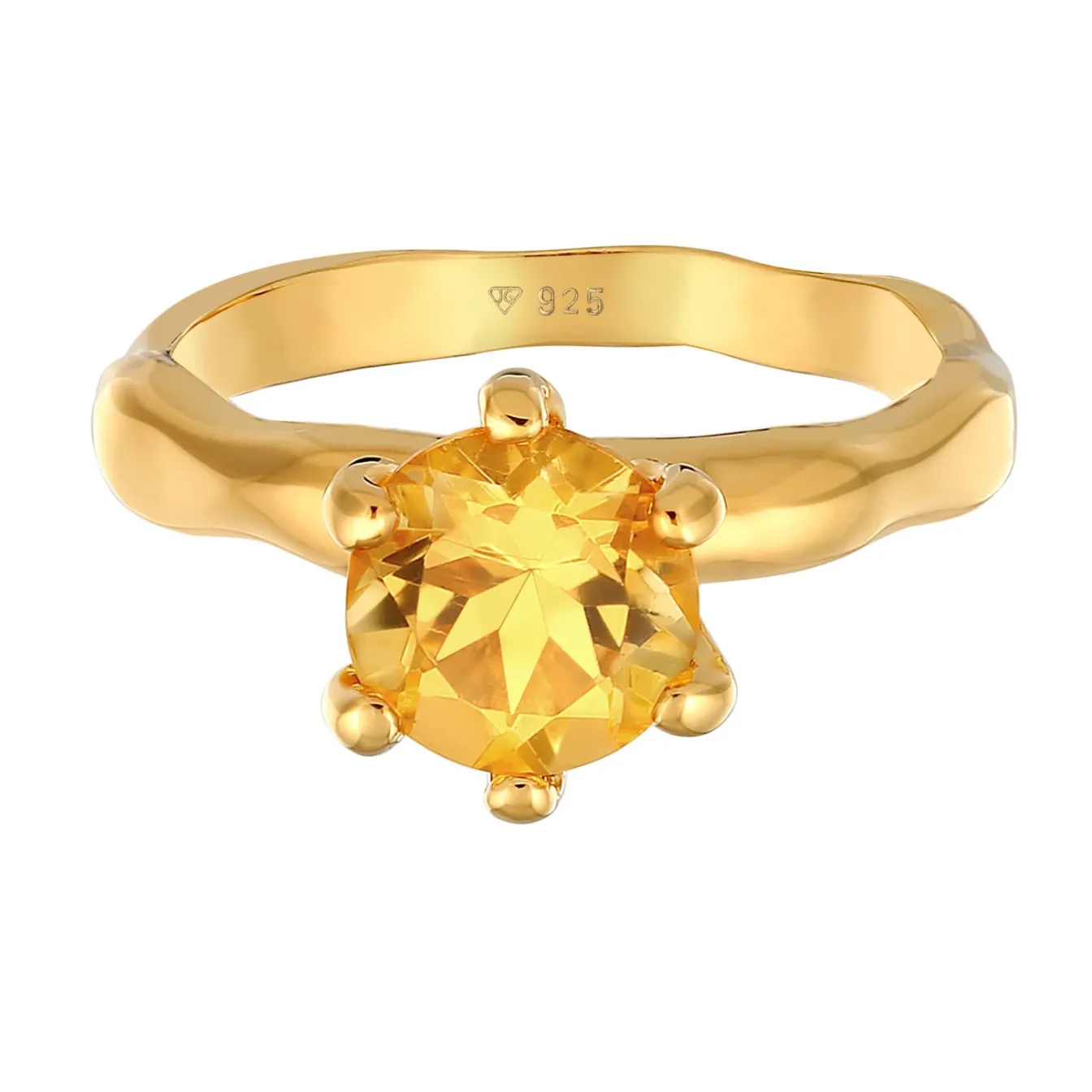 Elli "Verlobungsring | Citrin (Gelb)< Ringe|Vergoldet