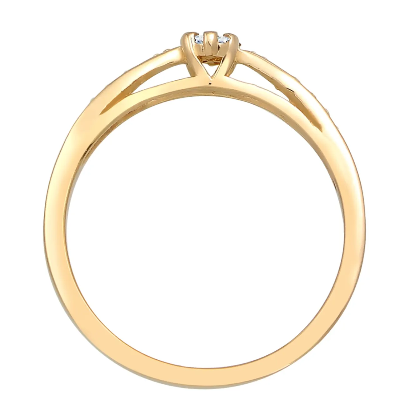 Elli "Verlobungsring | Diamant ( Weiß, 0,085 ct )< Ringe|Echtgold