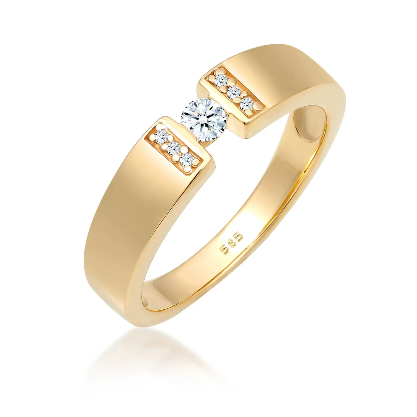 Elli "Verlobungsring | Diamant ( Weiß, 0,14 ct )< Ringe|Echtgold
