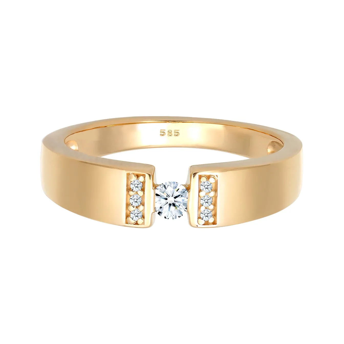 Elli "Verlobungsring | Diamant ( Weiß, 0,14 ct )< Ringe|Echtgold