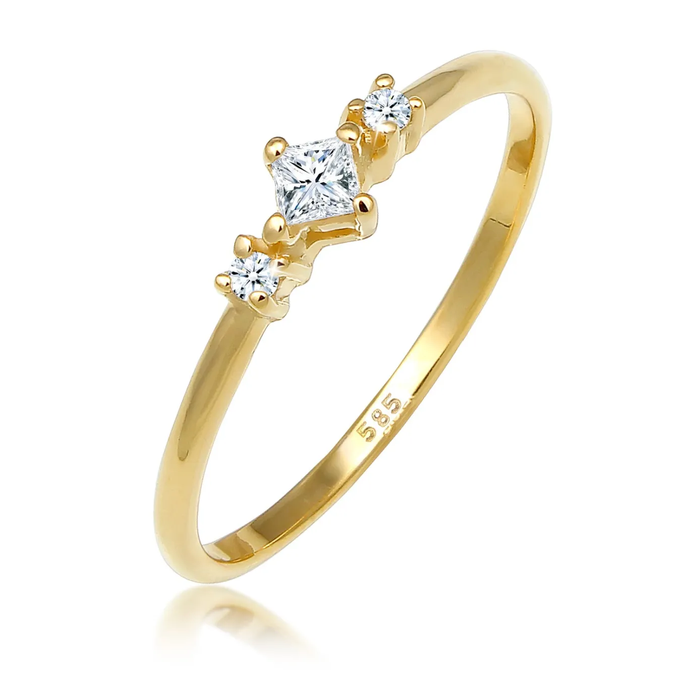 Elli "Verlobungsring | Diamant ( Weiß, 0,13 ct )< Ringe|Echtgold