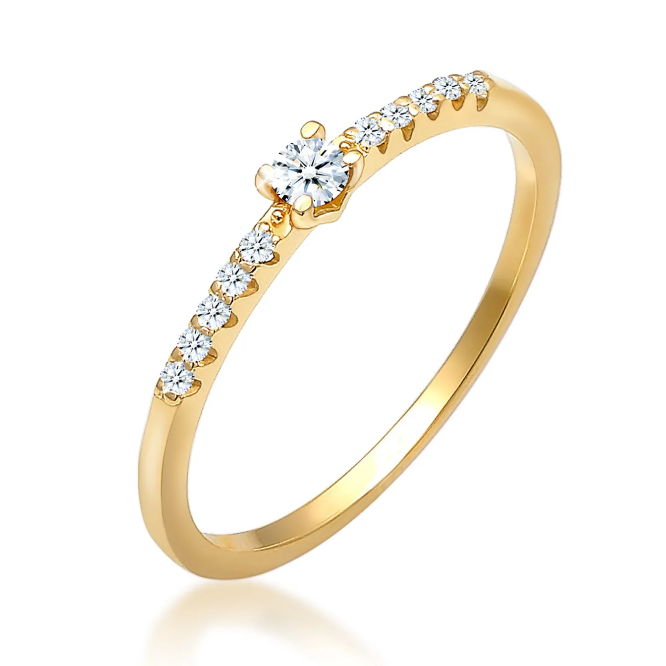 Elli "Verlobungsring | Diamant ( Weiß, 0,11 ct )< Ringe|Echtgold