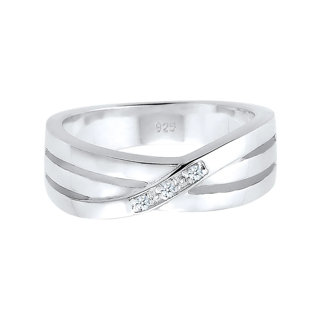 Elli "Verlobungsring | Diamant ( Weiß, 0,015 ct )< Ringe|Silber