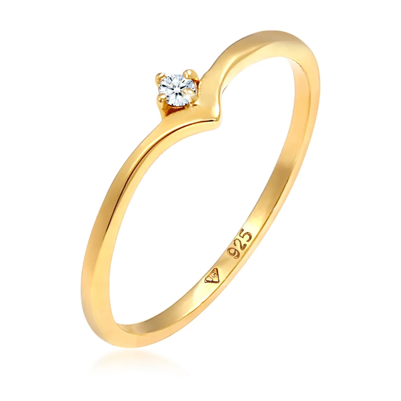 Elli "Verlobungsring | Diamant ( Weiß, 0,03 ct )< Ringe|Silber