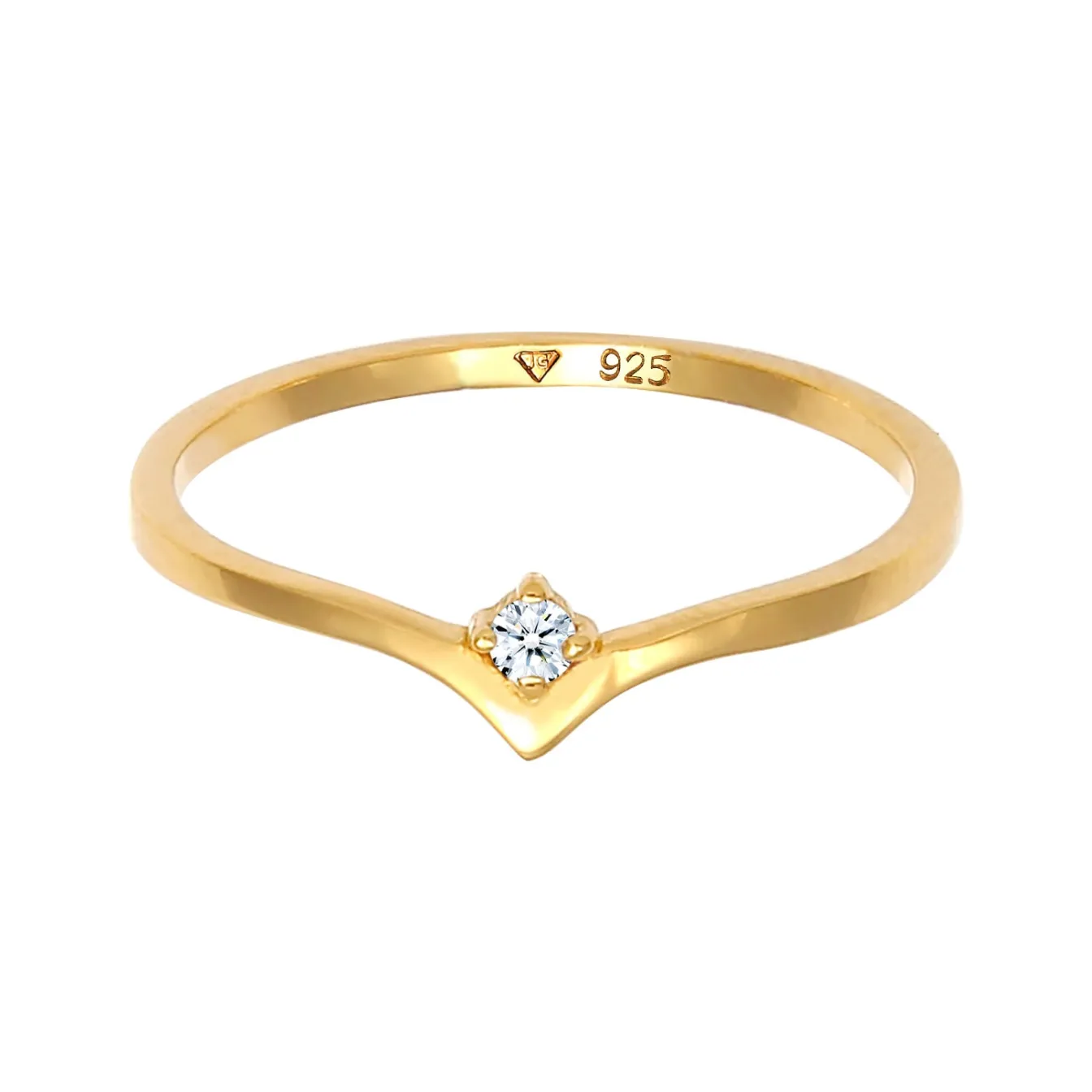 Elli "Verlobungsring | Diamant ( Weiß, 0,03 ct )< Ringe|Silber