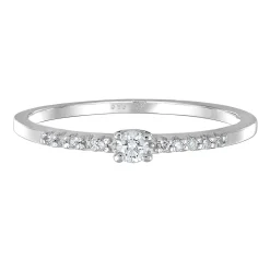Elli "Verlobungsring | Diamant ( , 0,11 ct )< Weissgold|Ringe