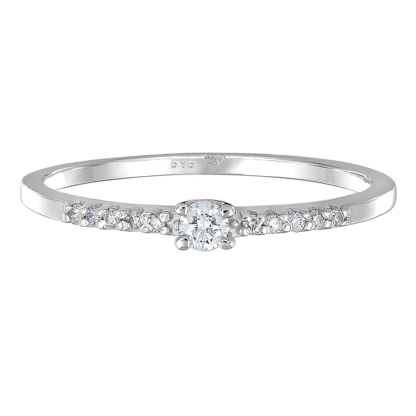 Elli "Verlobungsring | Diamant ( , 0,11 ct )< Weissgold|Ringe