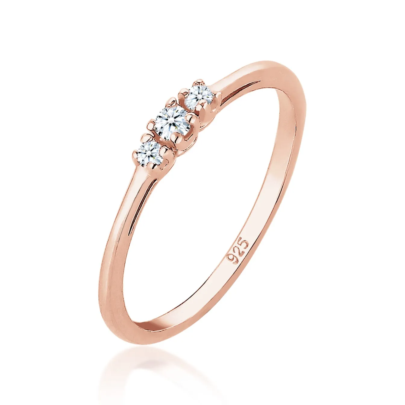 Elli "Verlobungsring | Diamant ( Weiß, 0,06 ct )< Roségold|Ringe