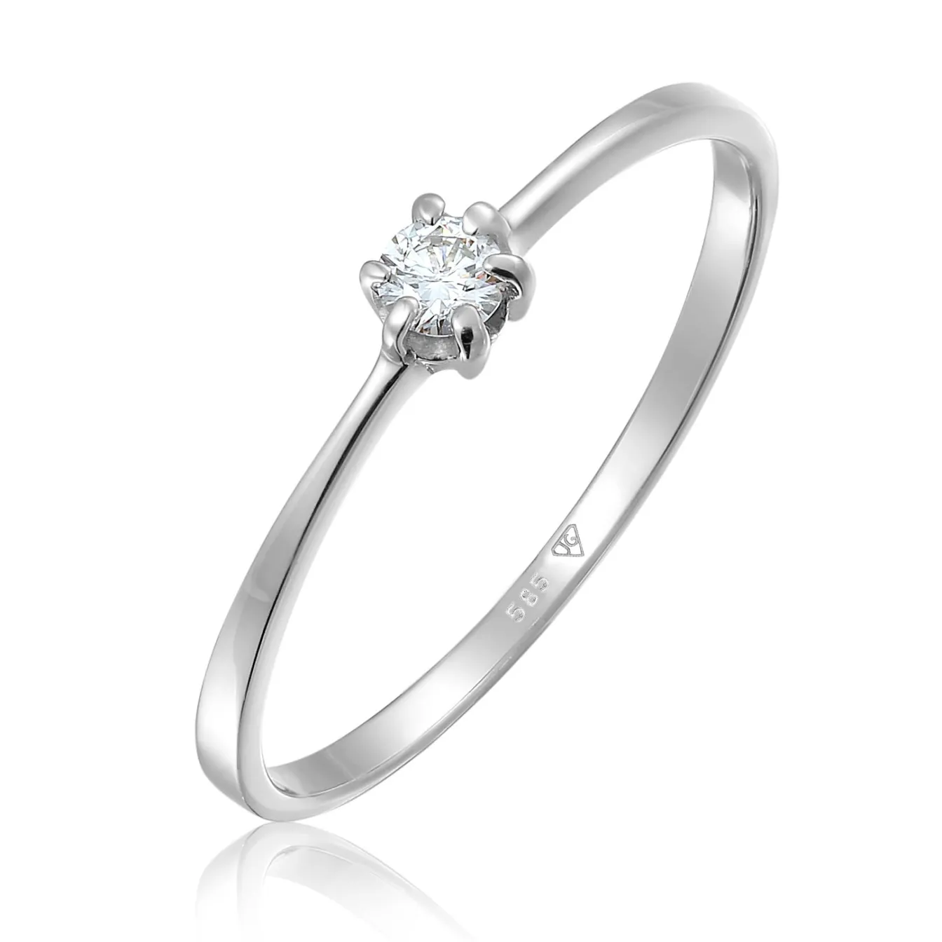Elli "Verlobungsring | Diamant ( , 0,11 ct )< Weissgold|Ringe