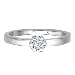 Elli "Verlobungsring | Diamant ( Weiß, 0,12 ct )< Weissgold|Ringe