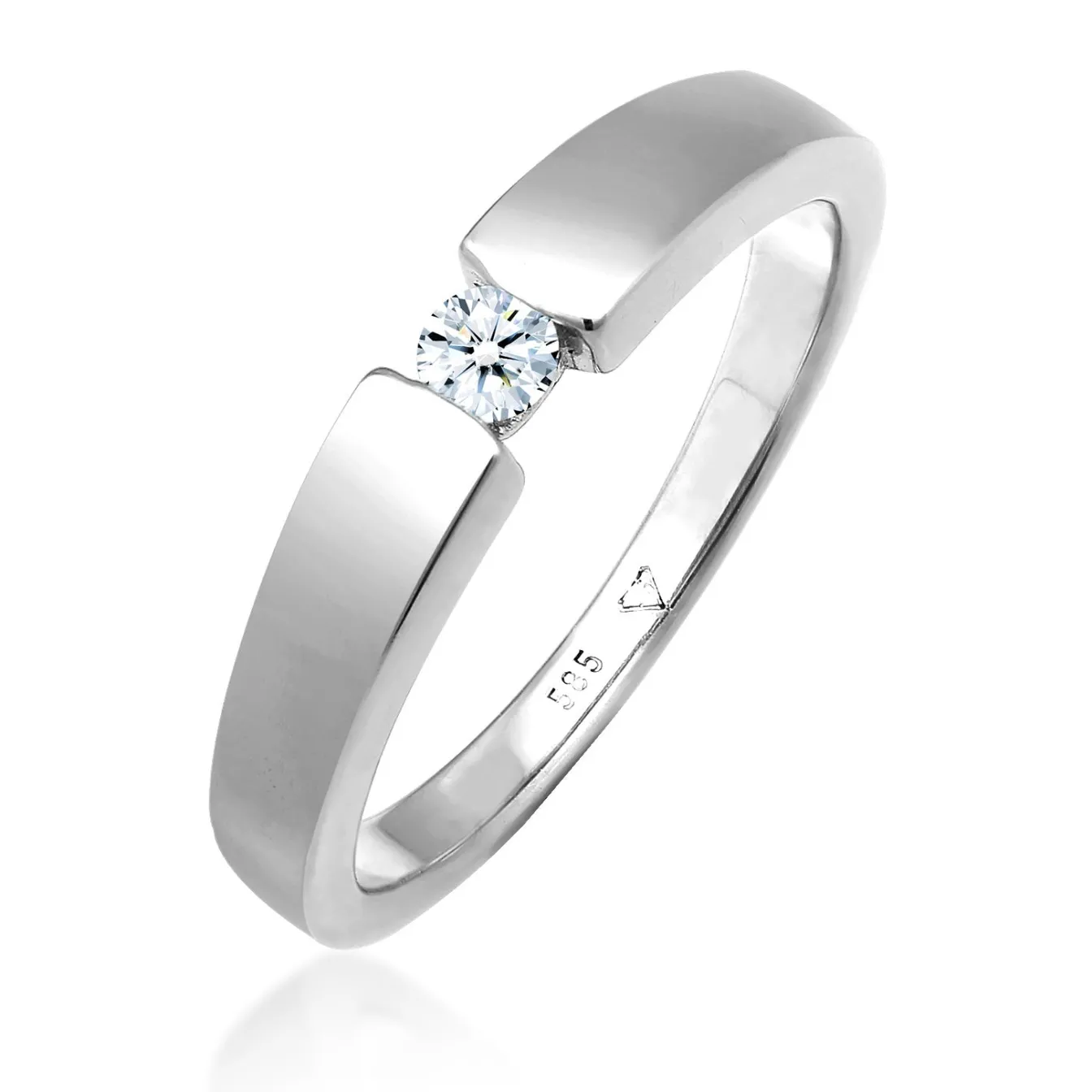 Elli "Verlobungsring | Diamant ( Weiß, 0,11 ct )< Weissgold|Letzte Chance