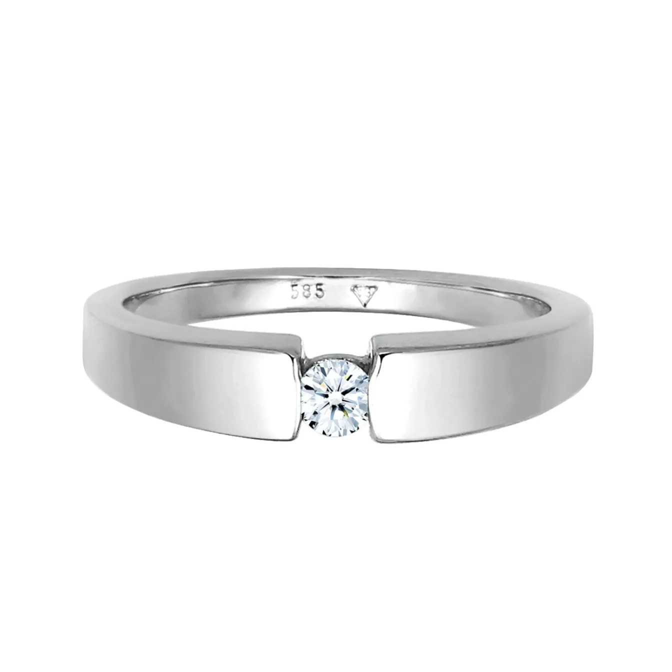 Elli "Verlobungsring | Diamant ( Weiß, 0,11 ct )< Weissgold|Letzte Chance