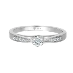 Elli "Verlobungsring | Diamant ( Weiß, 0,085 ct )< Weissgold|Letzte Chance