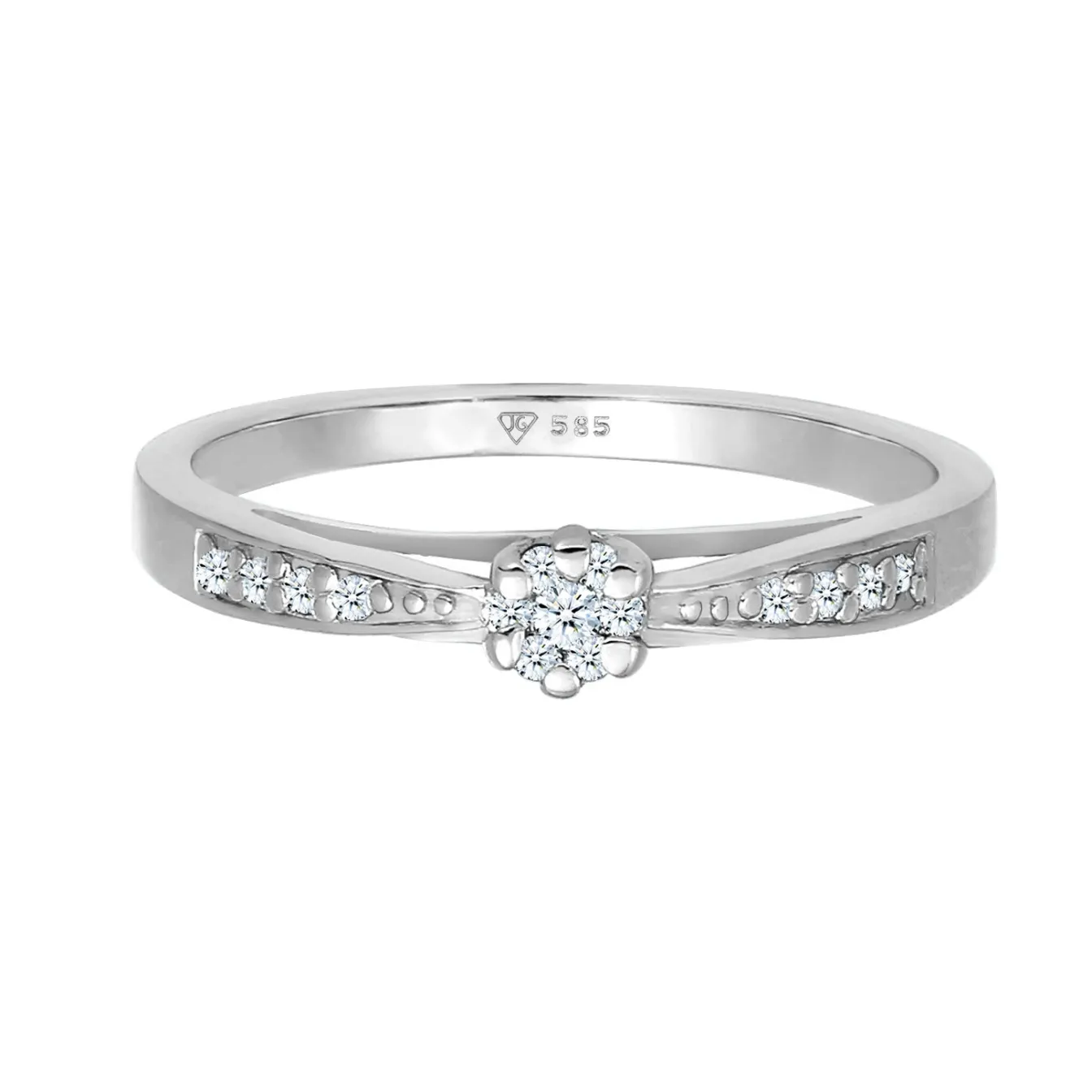 Elli "Verlobungsring | Diamant ( Weiß, 0,085 ct )< Weissgold|Letzte Chance