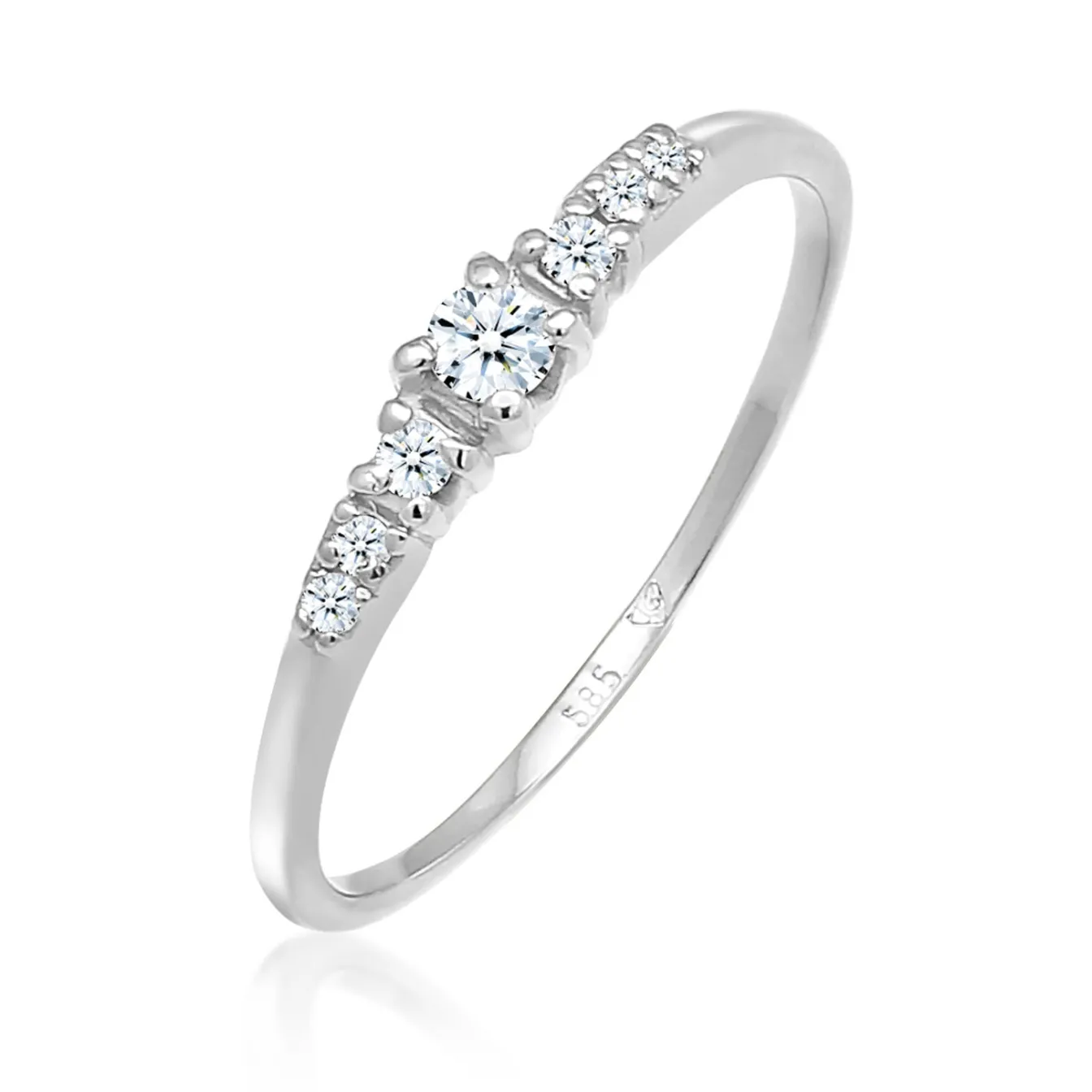 Elli "Verlobungsring | Diamant ( Weiß, 0,11 ct )< Weissgold|Ringe