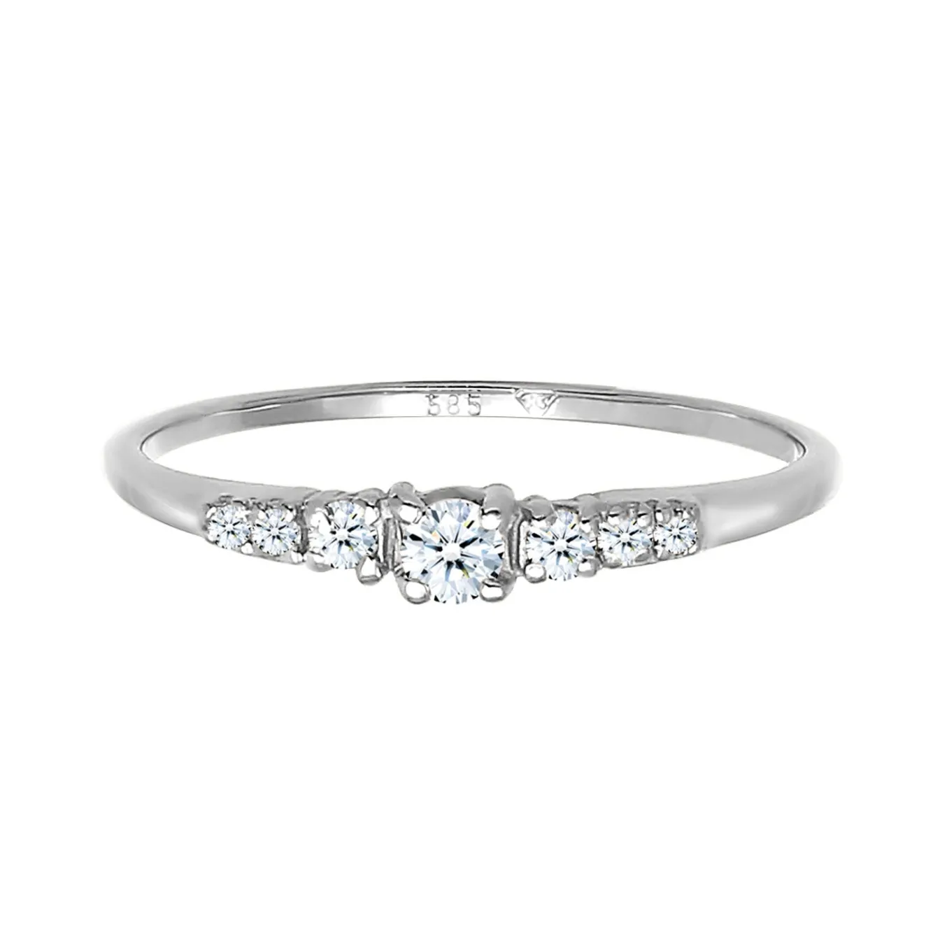 Elli "Verlobungsring | Diamant ( Weiß, 0,11 ct )< Weissgold|Ringe