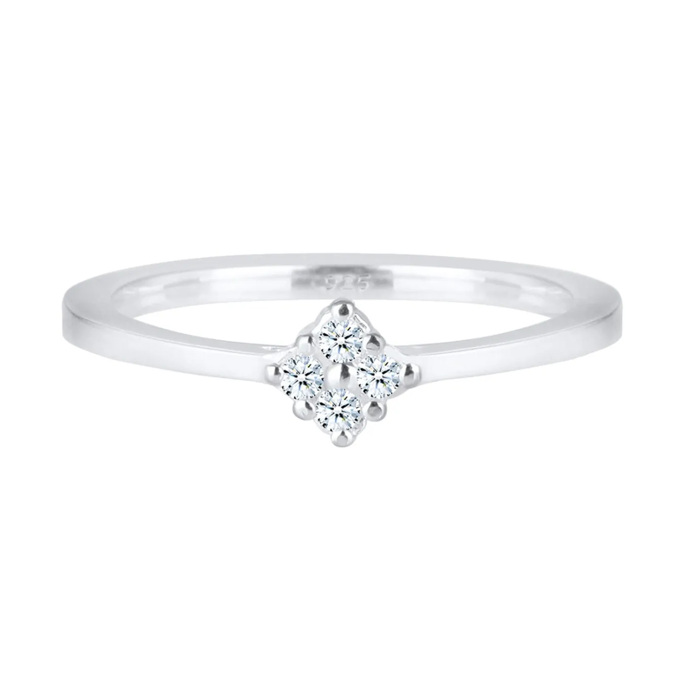Elli "Verlobungsring | Diamant ( Weiß, 0,06 ct )< Ringe|Silber