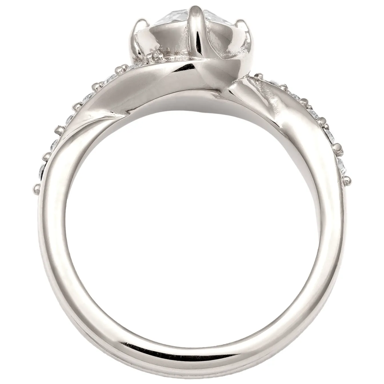 Elli "Verlobungsring | Glas Kristalle (Weiß)< Vergoldet|Ringe