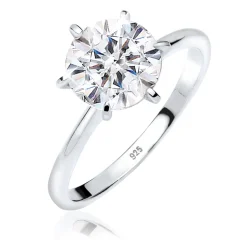 Elli "Verlobungsring | Kristall ( Weiß )< Silber|Roségold