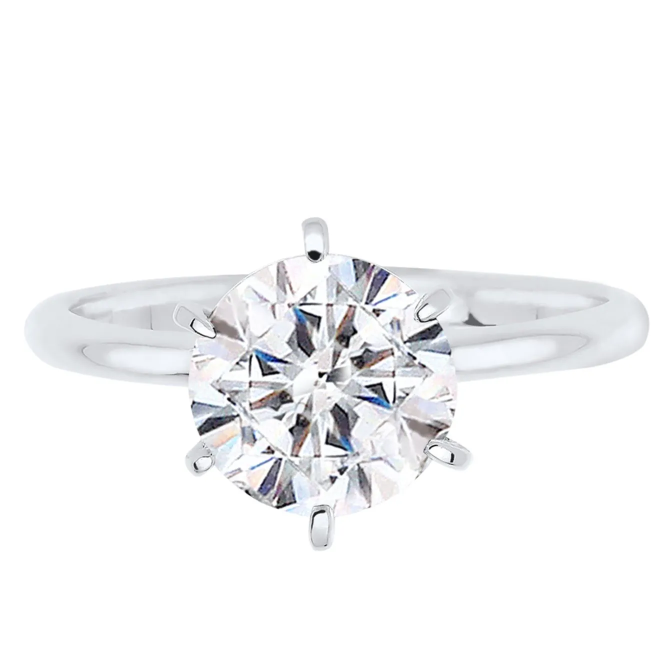 Elli "Verlobungsring | Kristall ( Weiß )< Silber|Roségold