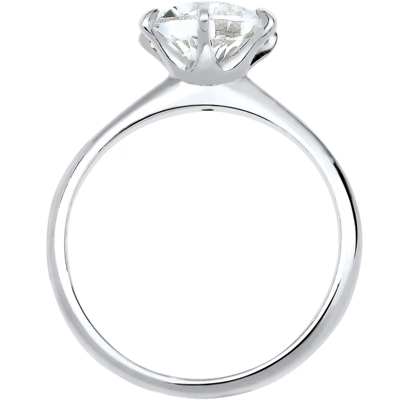 Elli "Verlobungsring | Kristall ( Weiß )< Silber|Roségold