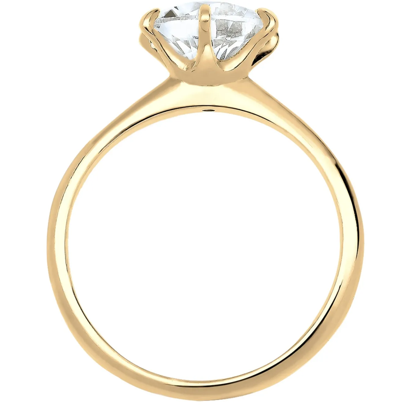 Elli "Verlobungsring | Kristall ( Weiß )< Silber|Roségold