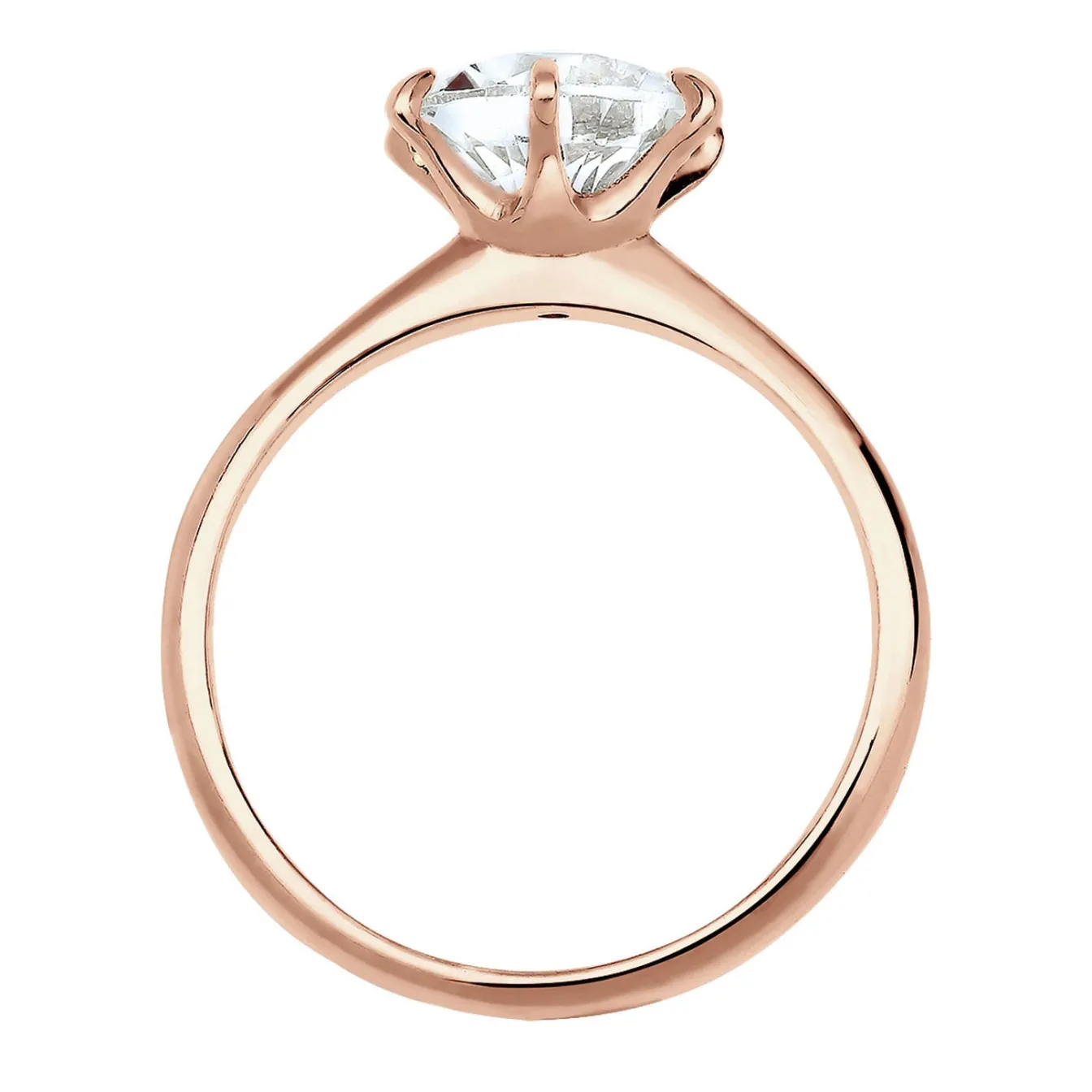 Elli "Verlobungsring | Kristall ( Weiß )< Silber|Roségold
