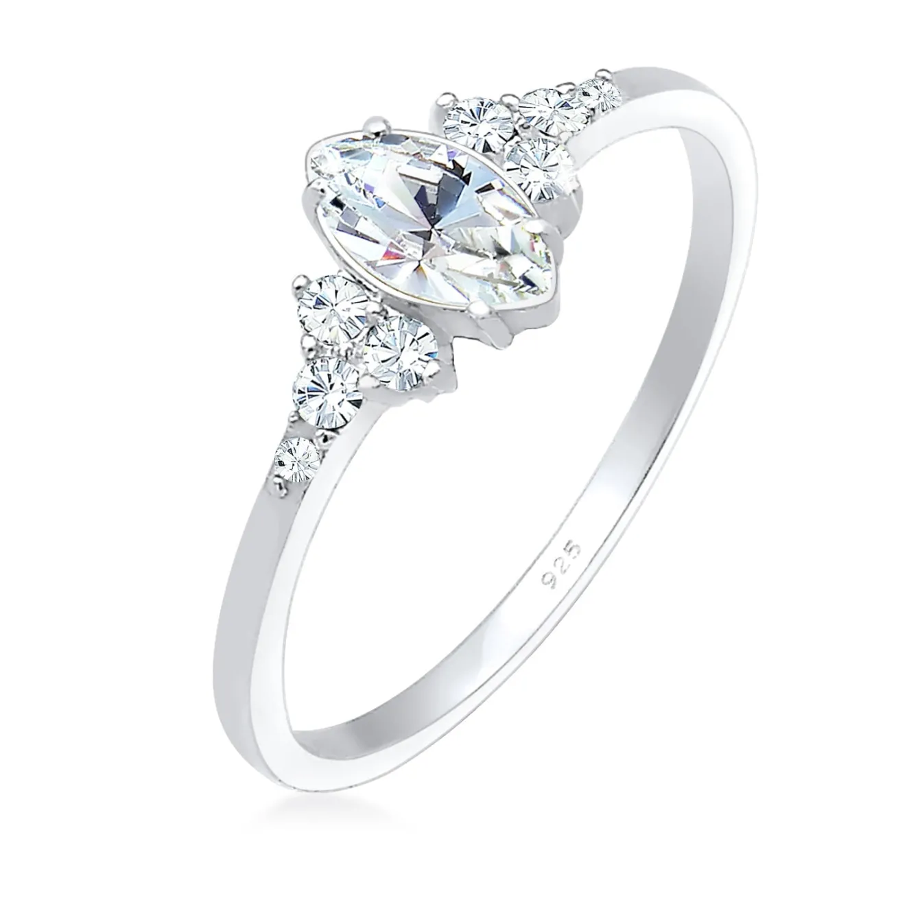 Elli "Verlobungsring | Kristall (Weiß)< Silber|Roségold