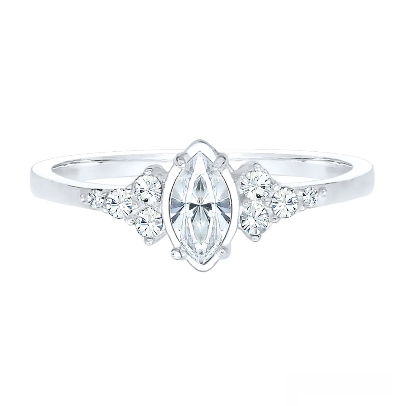 Elli "Verlobungsring | Kristall (Weiß)< Silber|Roségold