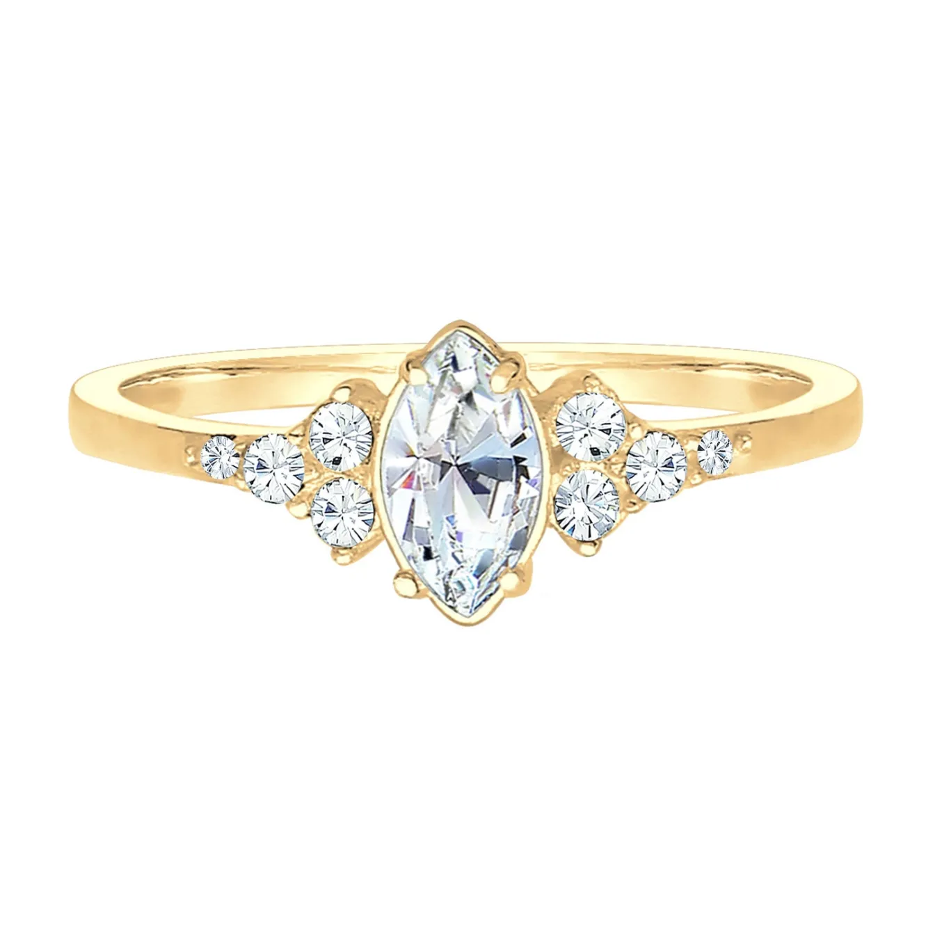 Elli "Verlobungsring | Kristall (Weiß)< Silber|Roségold