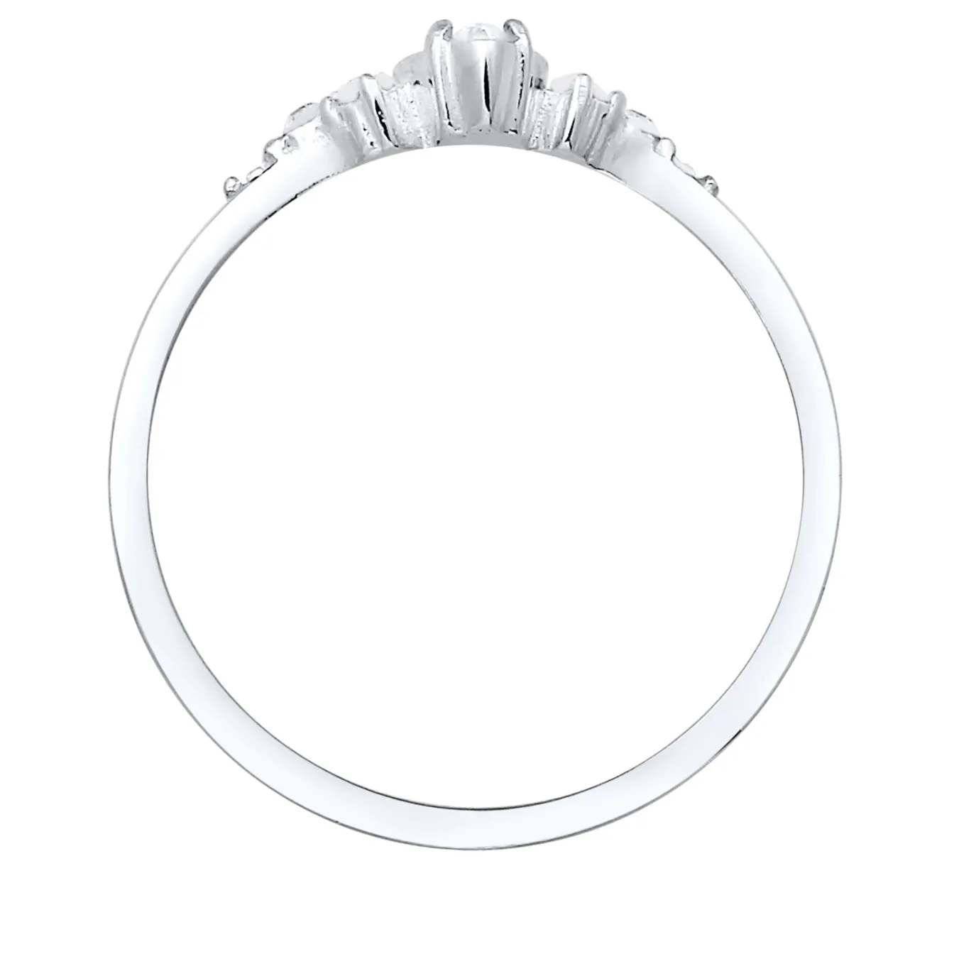 Elli "Verlobungsring | Kristall (Weiß)< Silber|Roségold