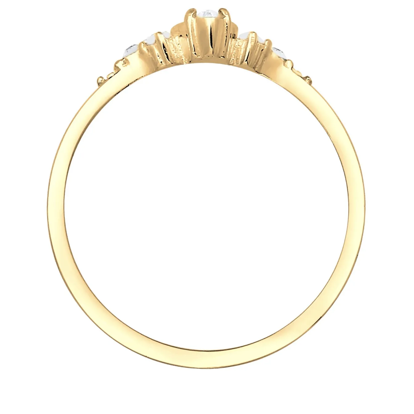 Elli "Verlobungsring | Kristall (Weiß)< Silber|Roségold