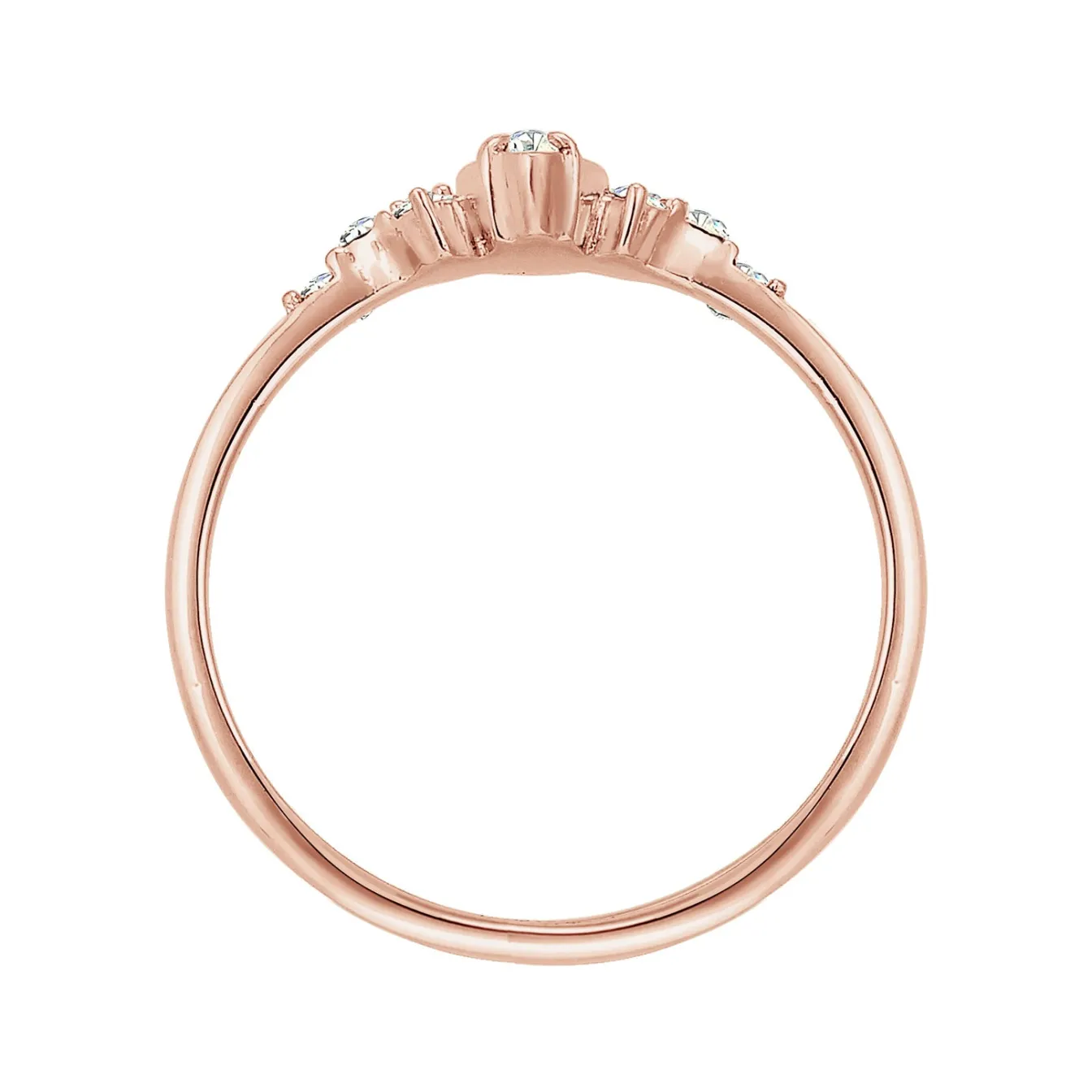 Elli "Verlobungsring | Kristall (Weiß)< Silber|Roségold