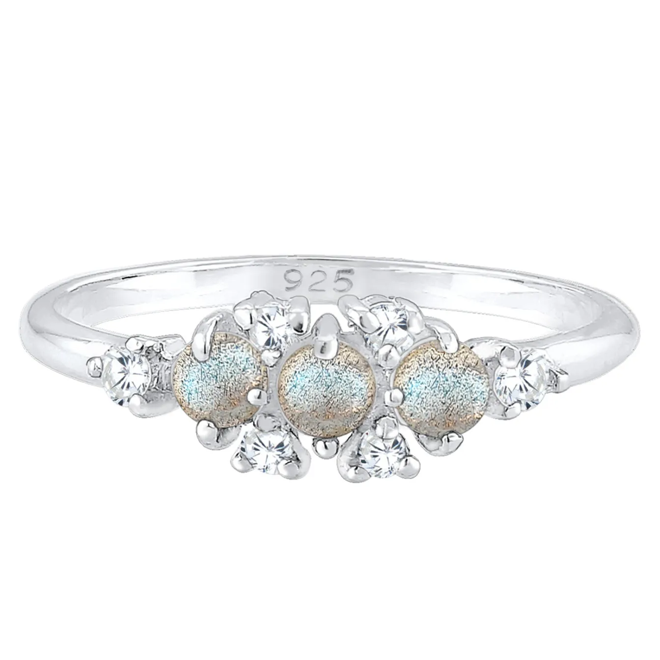 Elli "Verlobungsring | Labradorit ( Grau )< Ringe|Vergoldet