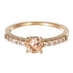 Elli "Verlobungsring | Morganit (Pfirsich), Diamanten (0.04 ct)< Diamanten|Ringe