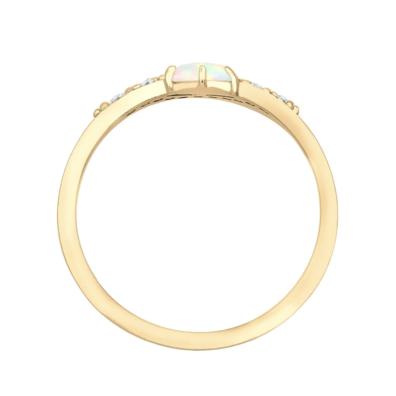 Elli "Verlobungsring | Opal ( Weiß )< Roségold|Ringe