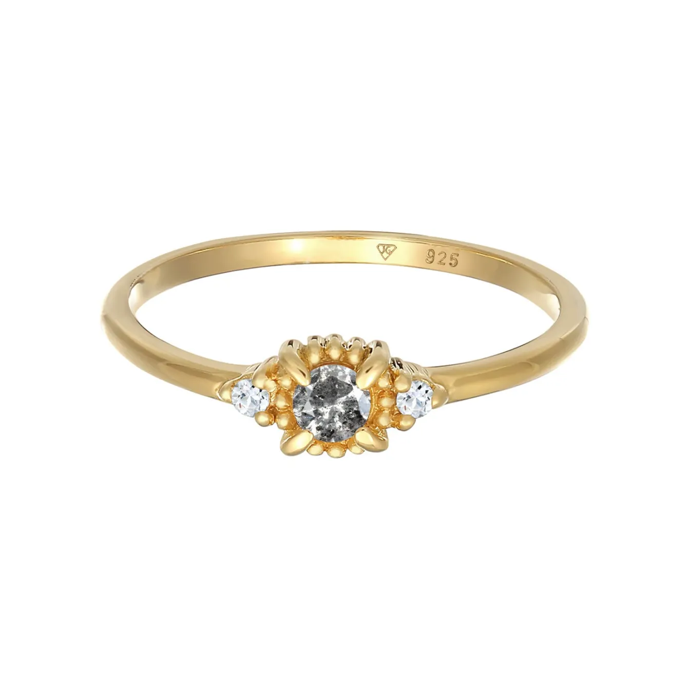 Elli "Verlobungsring | Salt & Pepper Diamant (0.11 ct.), Topas (weiß)< Letzte Chance|Ringe
