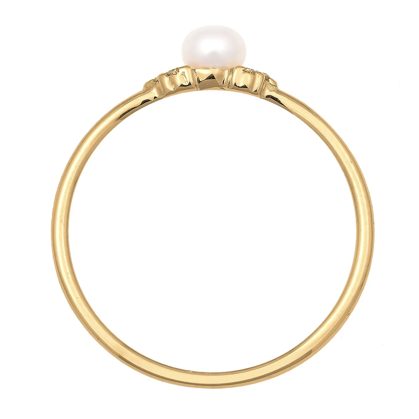 Elli "Verlobungsring | Süßwasserperle, Diamant ( Weiß, 0,03 ct )< Hochzeit|Perlen