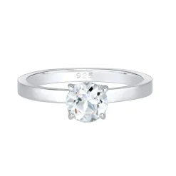 Elli "Verlobungsring | Topas ( Weiß )< Ringe|Silber