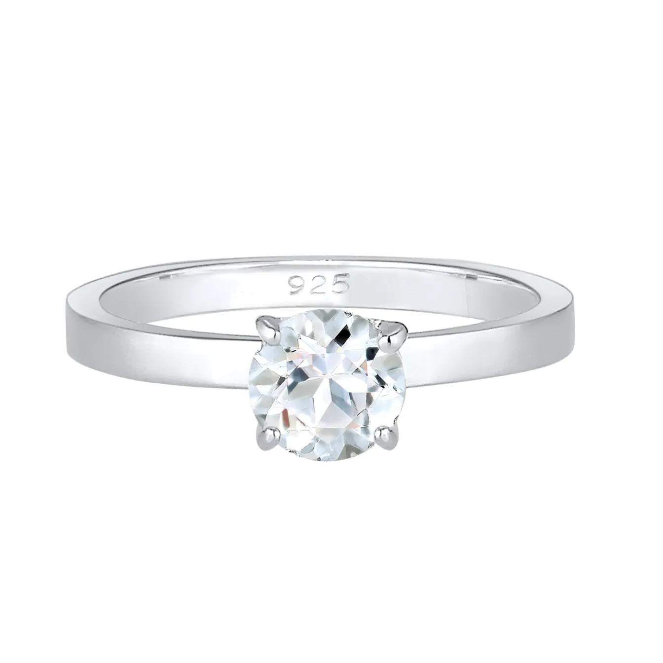 Elli "Verlobungsring | Topas ( Weiß )< Ringe|Silber