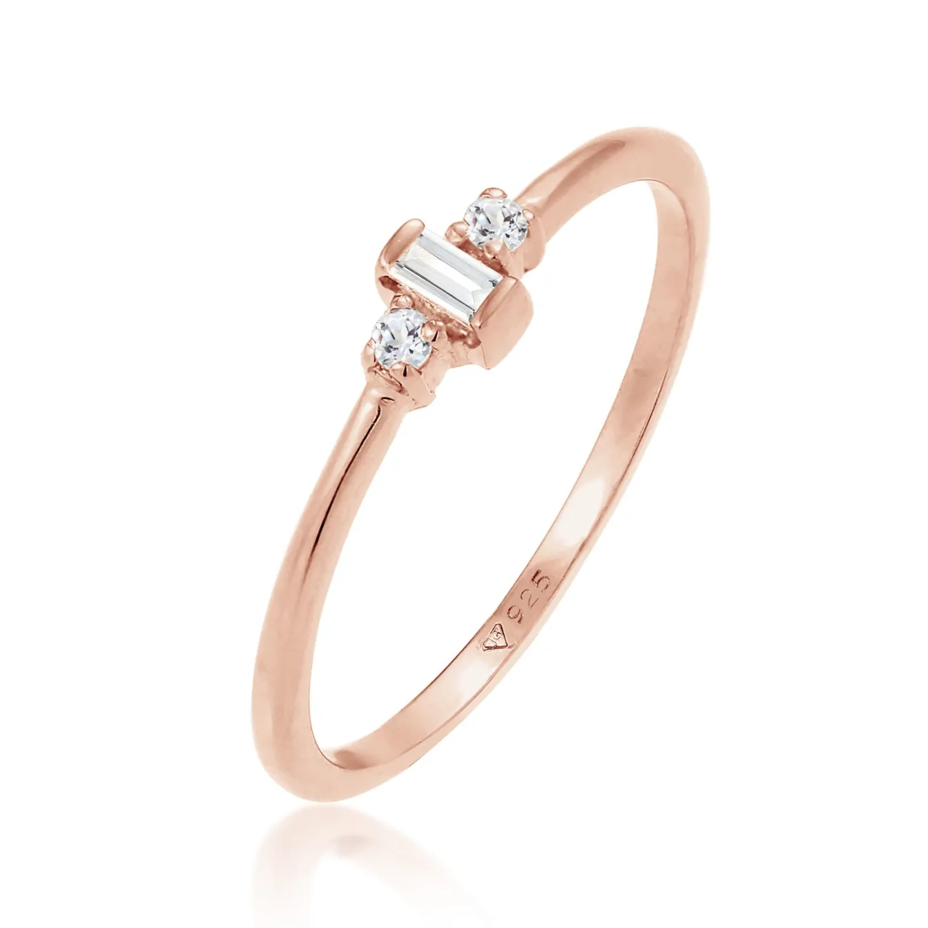 Elli "Verlobungsring | Topas ( Weiß )< Roségold|Ringe