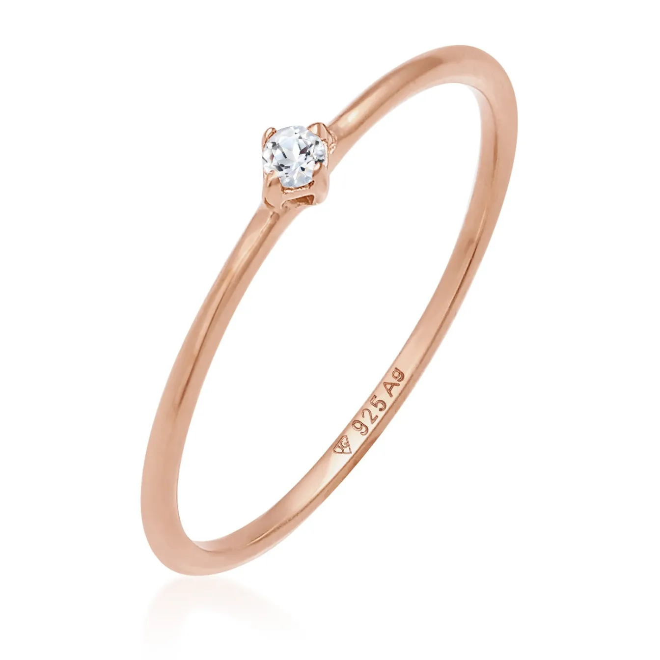 Elli "Verlobungsring | Topas ( Weiß )< Roségold|Ringe