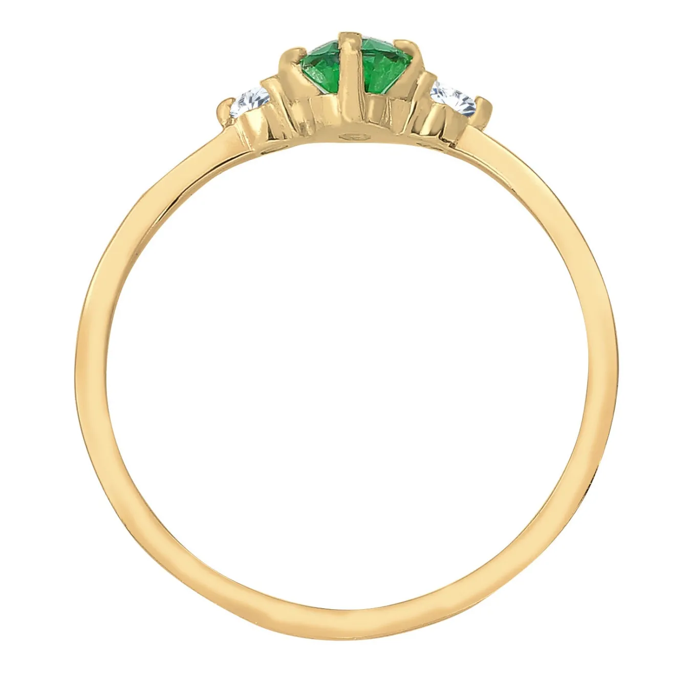 Elli "Verlobungsring | Zirkonia ( Grün )< Ringe|Vergoldet
