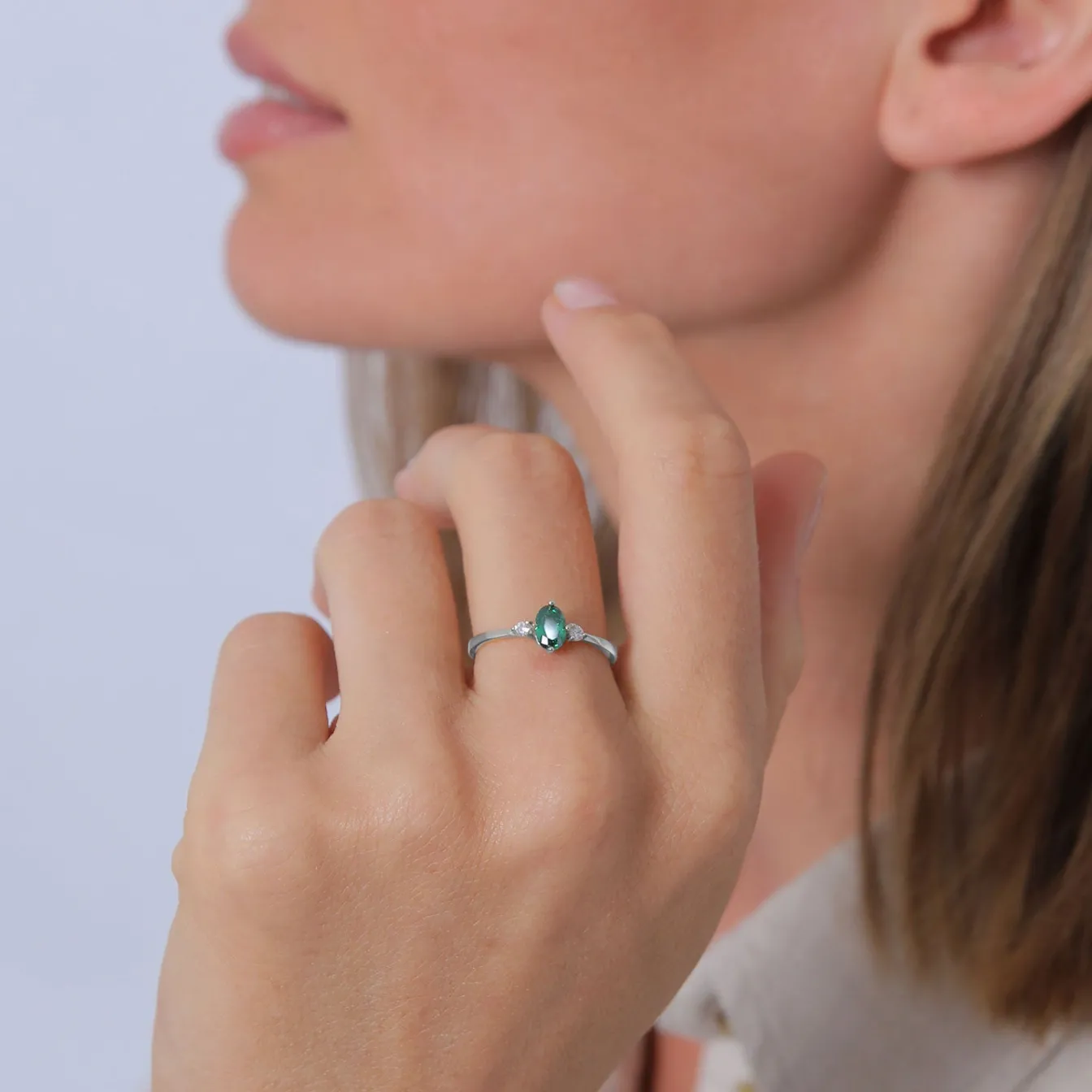 Elli "Verlobungsring | Zirkonia ( Grün )< Ringe|Vergoldet