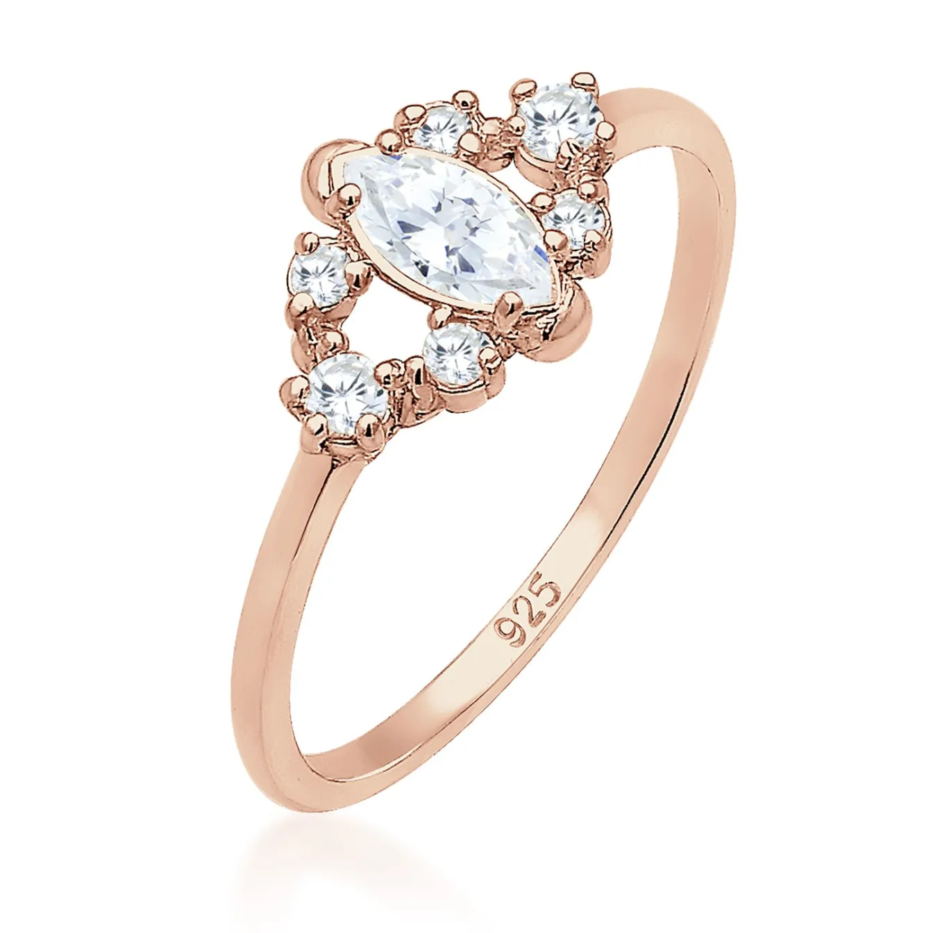 Elli "Verlobungsring | Zirkonia ( Weiß )< Roségold|Ringe
