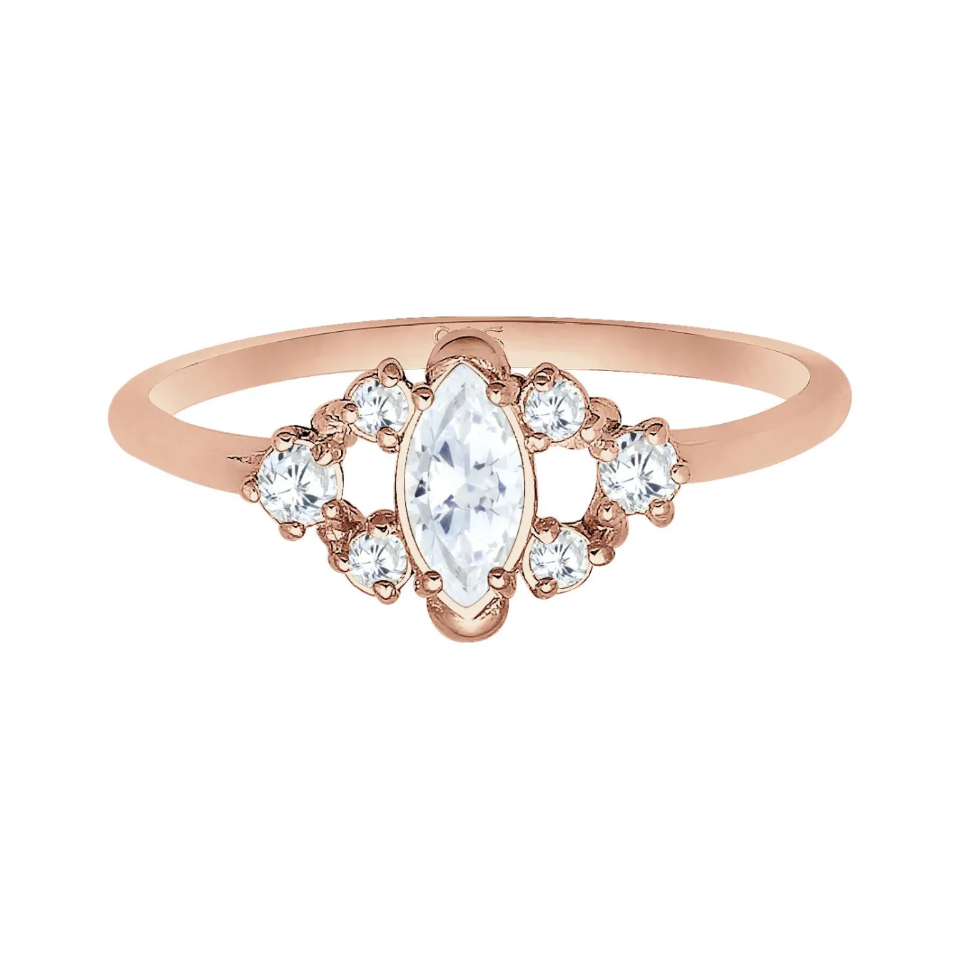 Elli "Verlobungsring | Zirkonia ( Weiß )< Roségold|Ringe