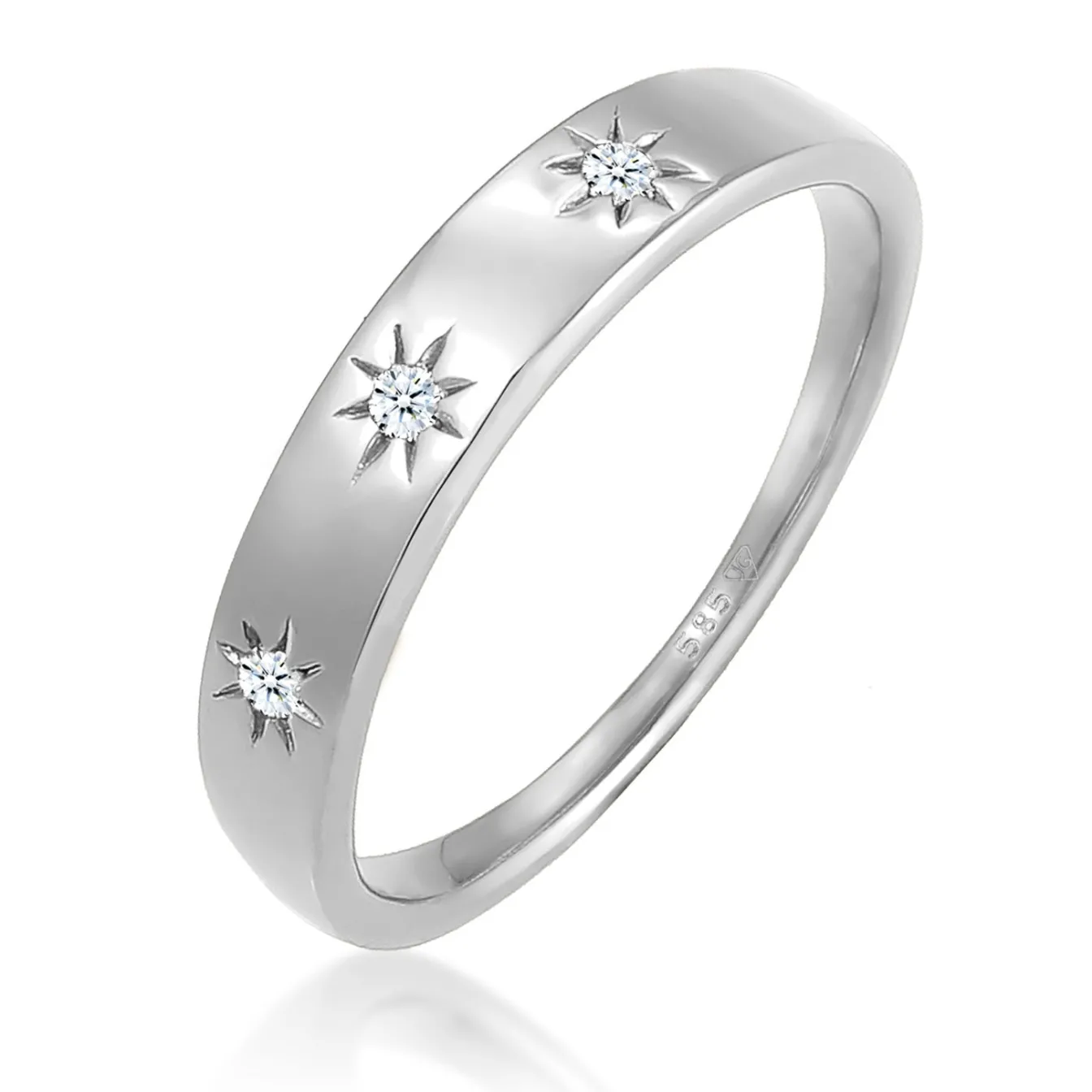 Elli "Verlobungsring Astro | Diamant ( Weiß, 0,045 ct )< Weissgold|Letzte Chance