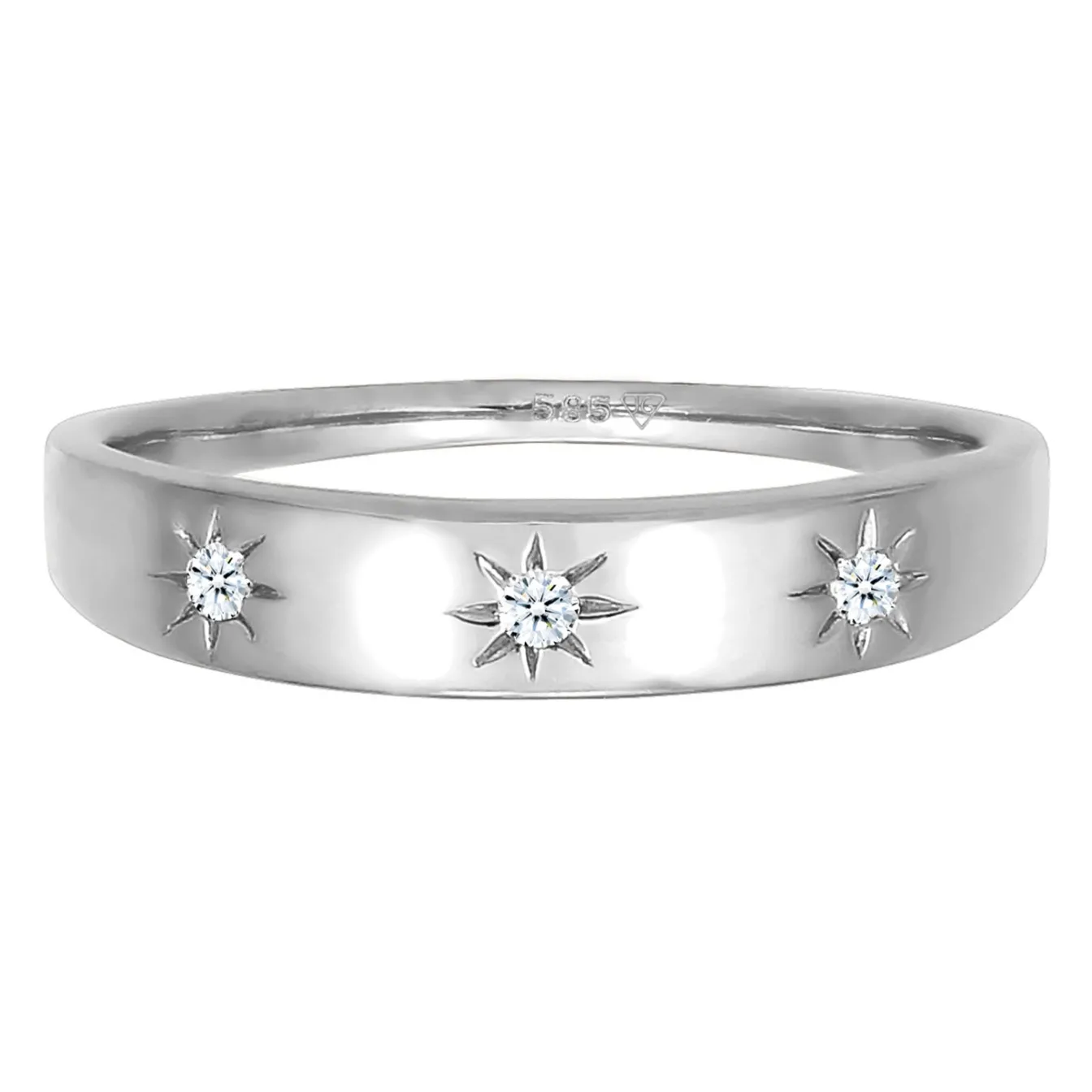 Elli "Verlobungsring Astro | Diamant ( Weiß, 0,045 ct )< Weissgold|Letzte Chance